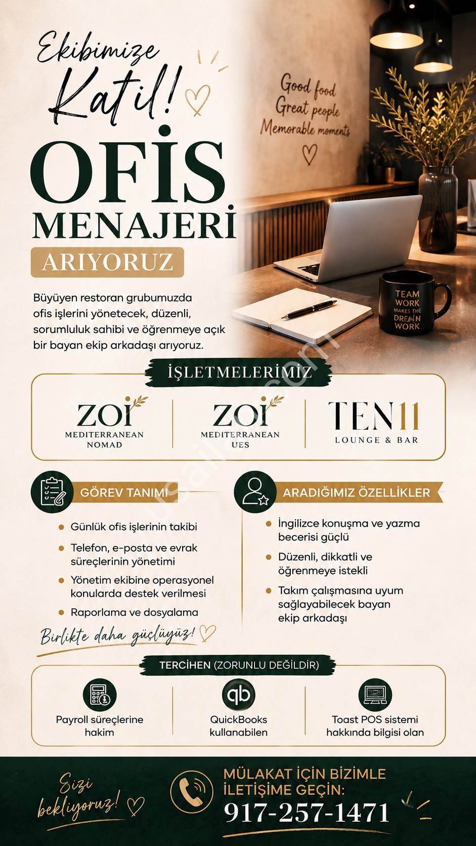 Ofis Menajeri Aranıyor